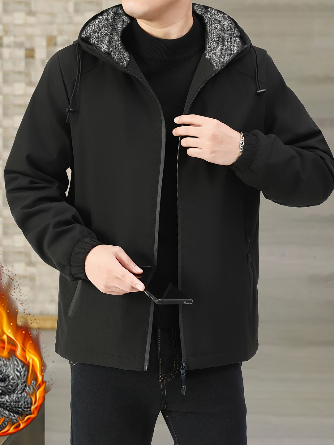 Calvin | Warm Hooded Zip-Up Jacket