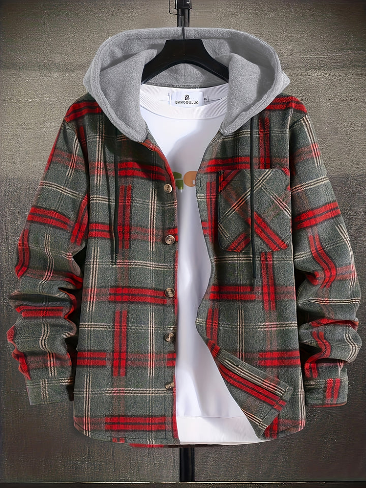Gabriel | Christmas Hooded Plaid Jacket