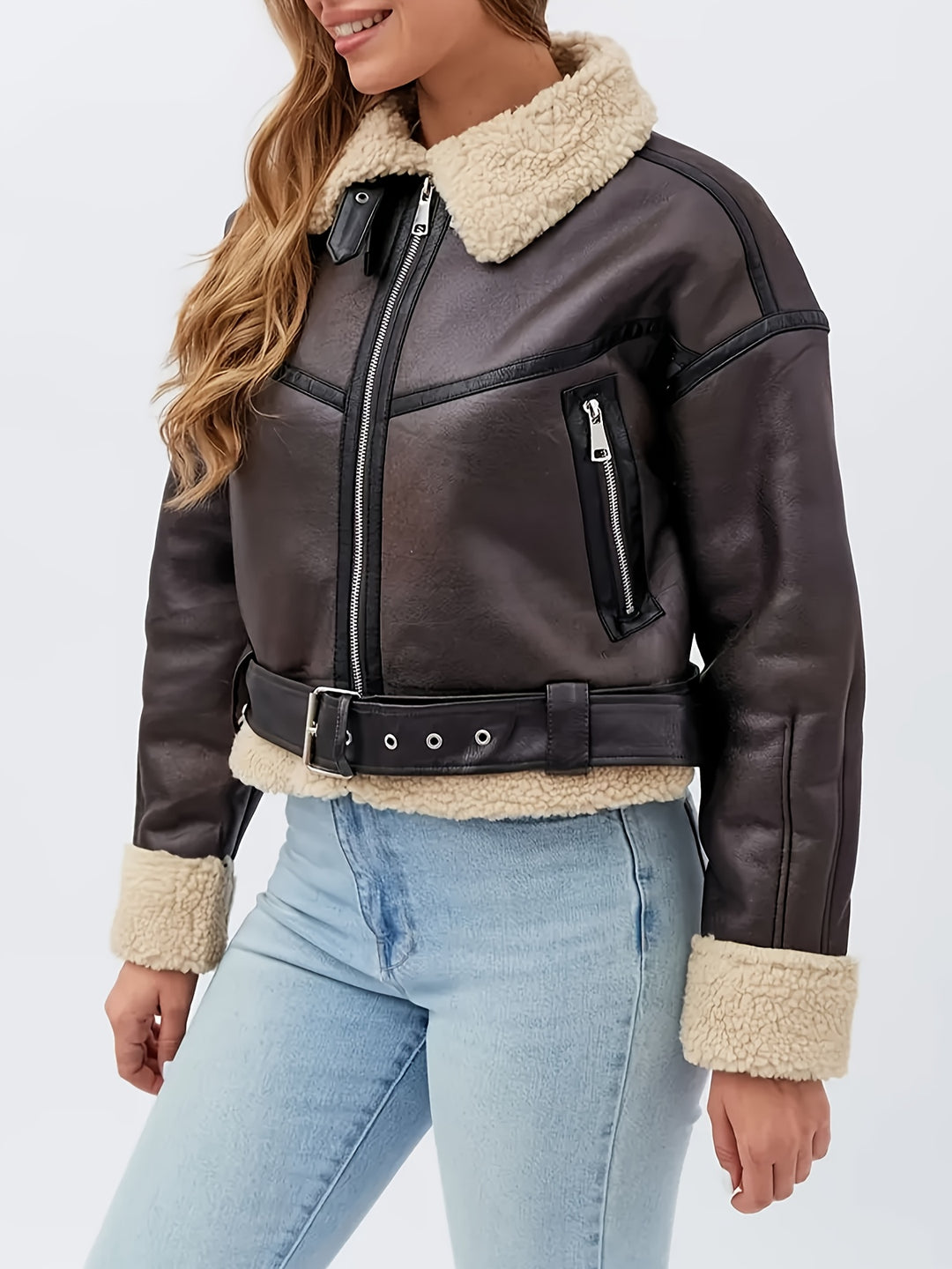 Frances | Belted Aviator Jacket