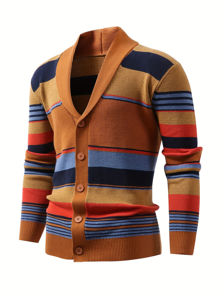 Rupert | Striped Shawl-Collar Cardigan