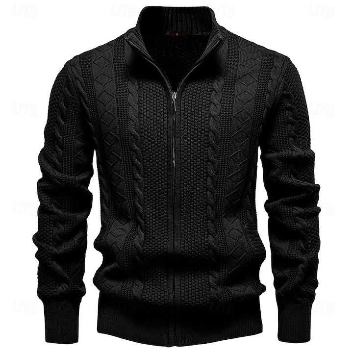Clive | Cable-Knit Zip-Up Cardigan