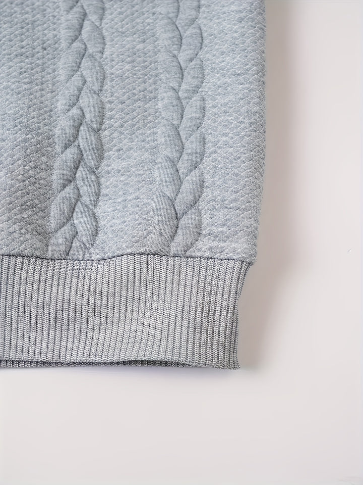 Brennan | Textured High-Neck Sweatshirt