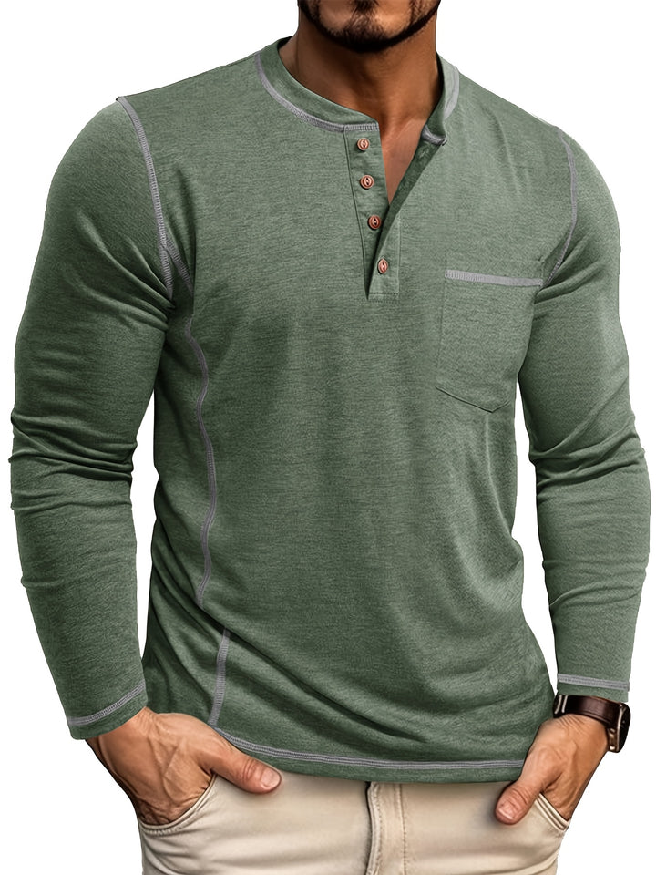 Kingsley | Classic Long-Sleeve Henley Shirt