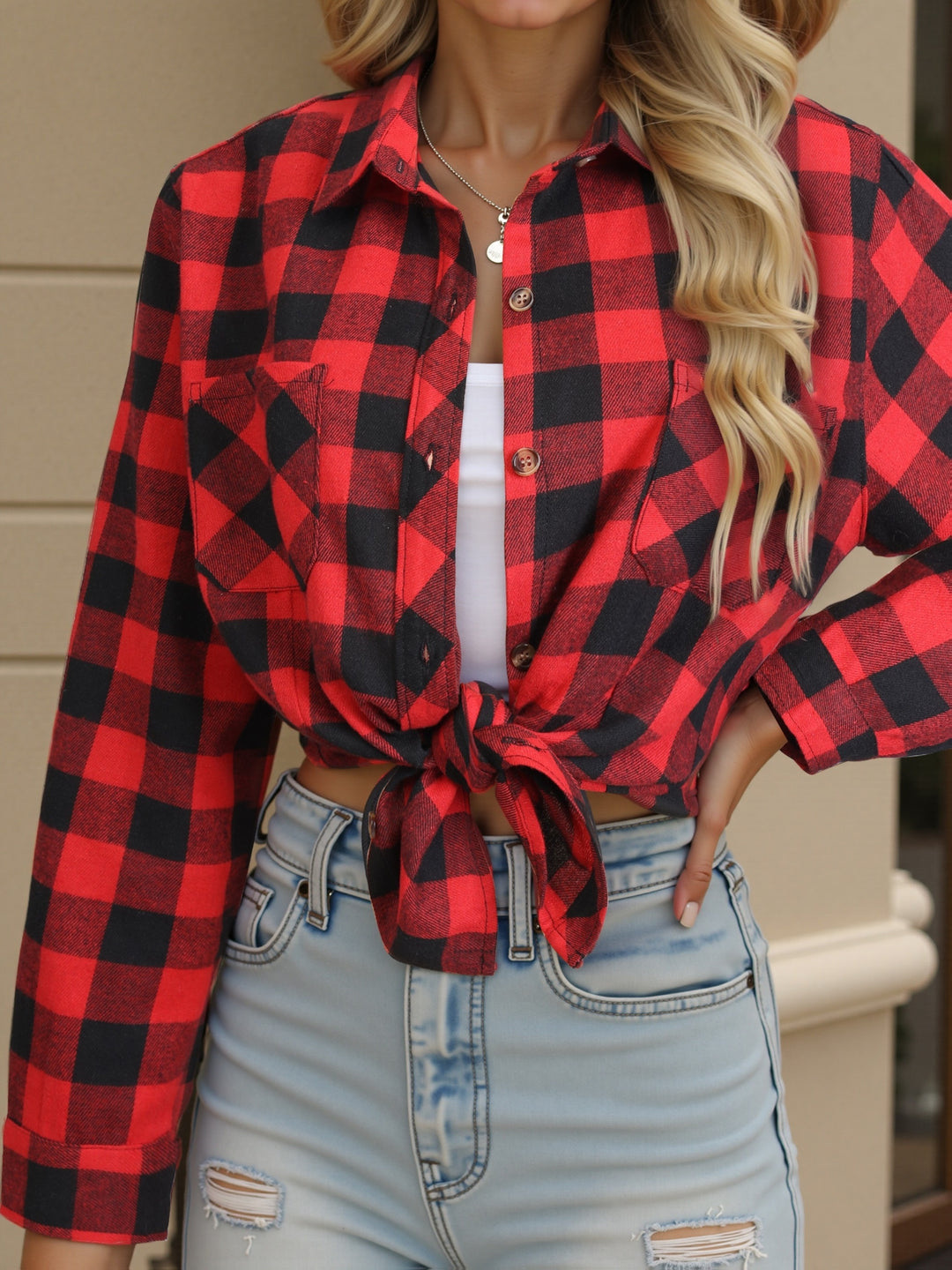 Everly | Checked Button-Up Shirt