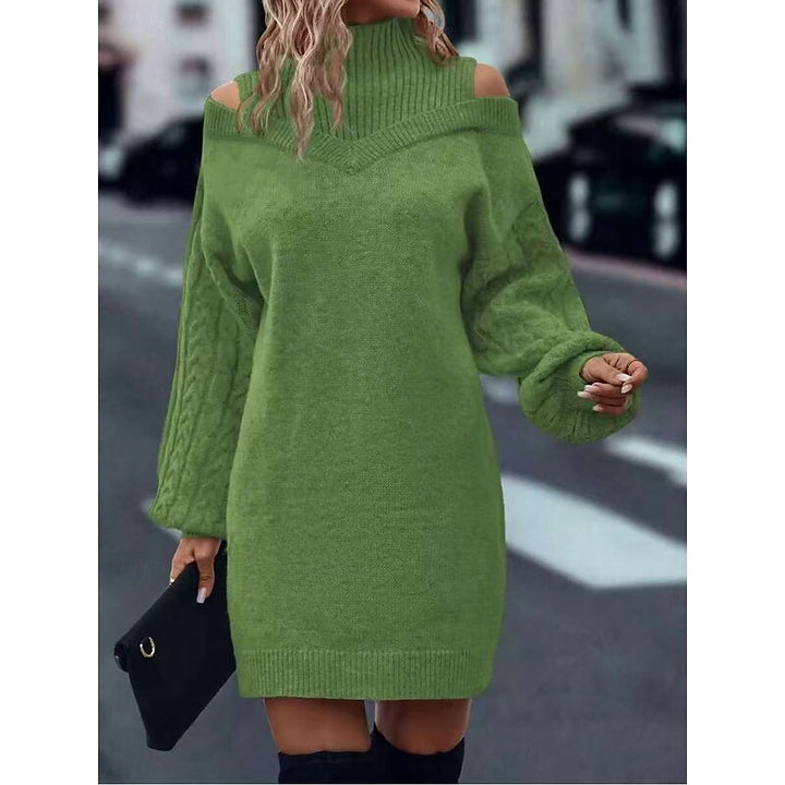Everly | Cold-Shoulder Turtleneck Sweater Dress