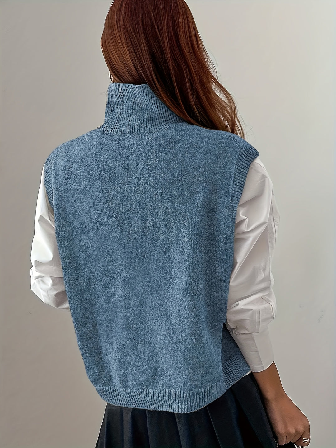 Eloise | High-Neck Sleeveless Sweater Vest