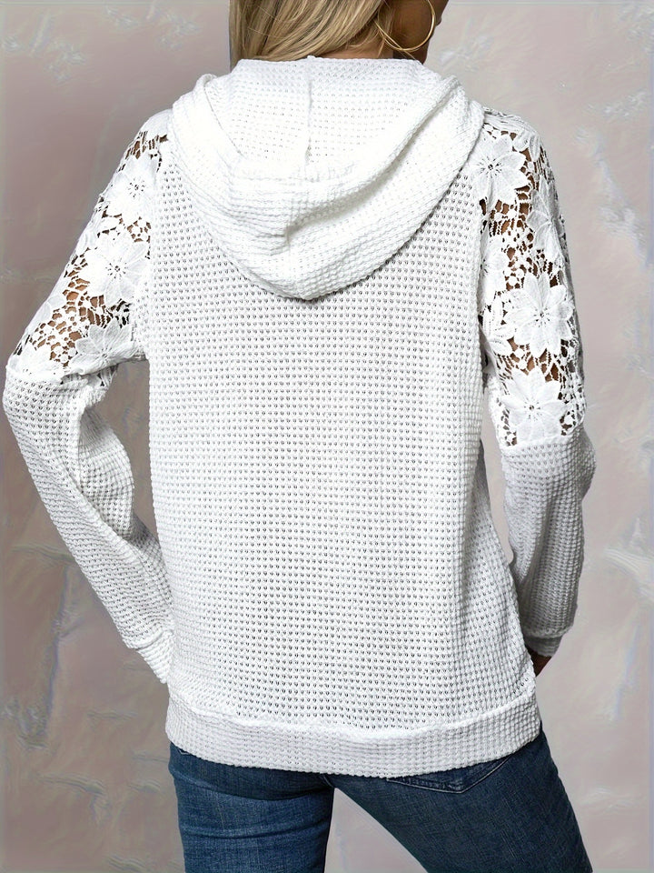 Fern | Lace-Trimmed Hooded Top