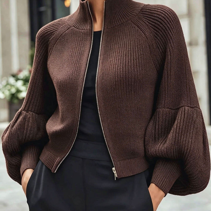 Anthea | Cropped Zip-Up Cardigan