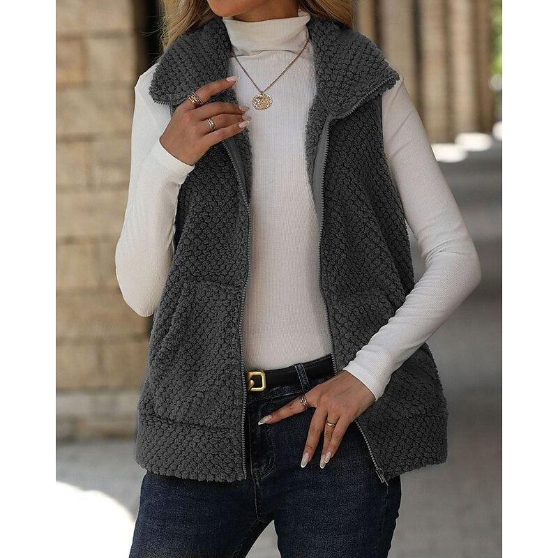 Margot | Cosy Textured Zip-Up Gilet