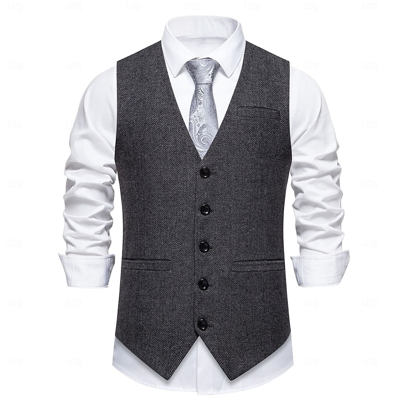 Griffin | Tailored Herringbone Waistcoat