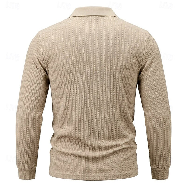 Bryson | Textured Quarter-Zip Polo Shirt