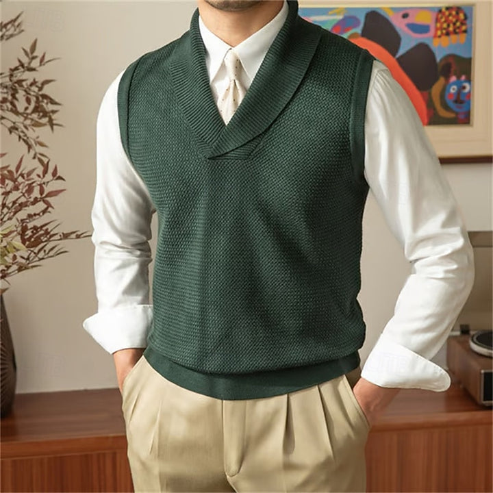 Franklin | Shawl-Collar Knit Sweater Vest