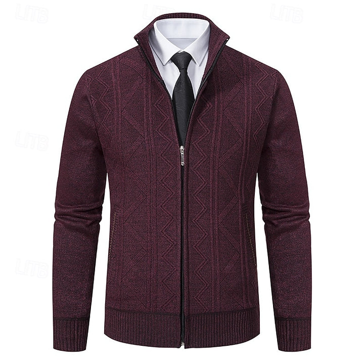 Fletcher | Textured Stand-Collar Cardigan