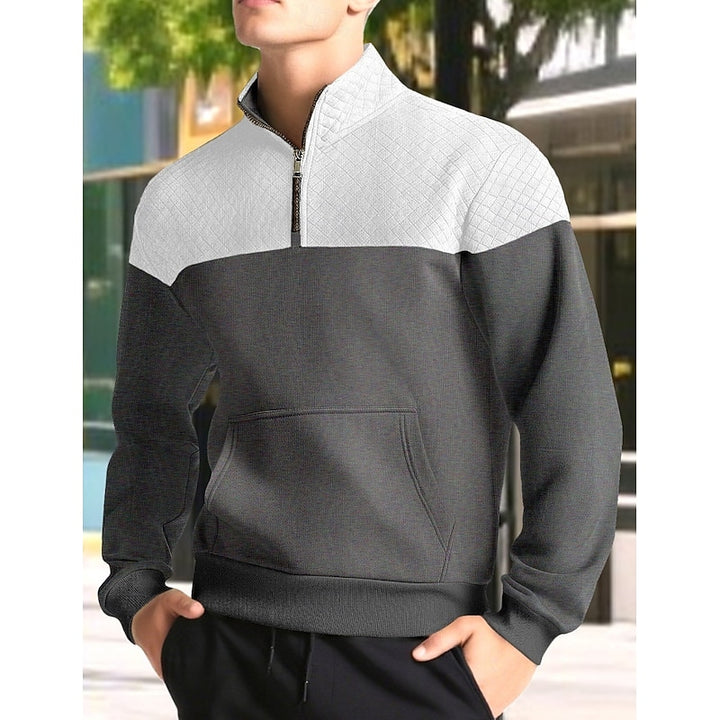 Harvey | Colour-Block Quarter-Zip Pullover