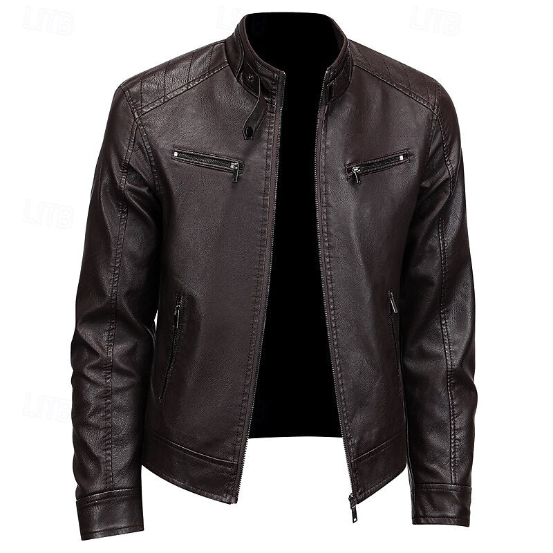 Caleb | Stand-Collar Moto Jacket