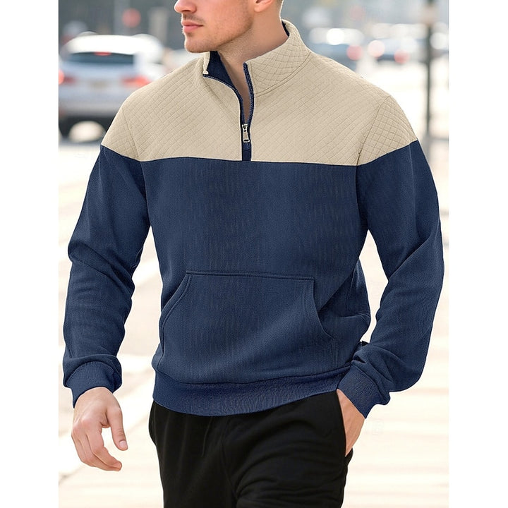 Harvey | Colour-Block Quarter-Zip Pullover