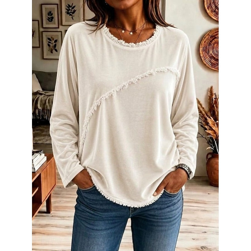 Eliza | Relaxed Fringe-Trim Tunic Top