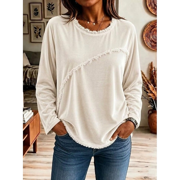 Eliza | Relaxed Fringe-Trim Tunic Top