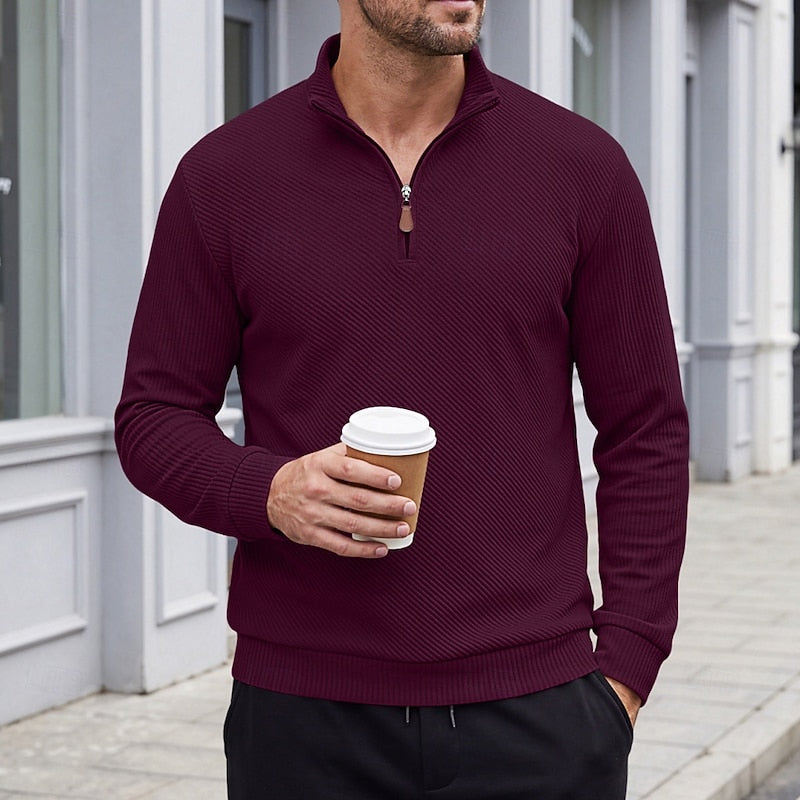 Grady | Textured Quarter-Zip Pullover