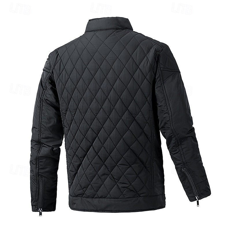 Carter | Diamond-Quilted Stand-Collar Jacket