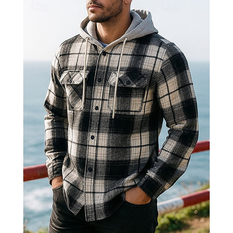 Thatcher | Hooded Checked Shirt Jacket