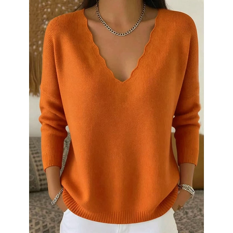 Margaret | Scalloped V-Neck Halloween Jumper