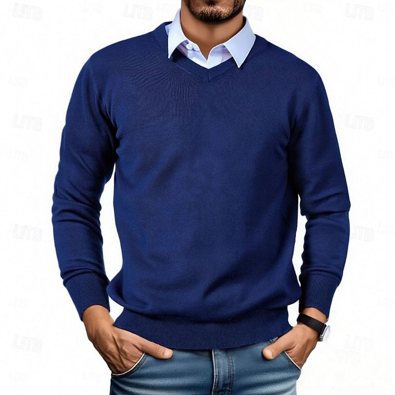 Damian | Refined V-Neck Jumper