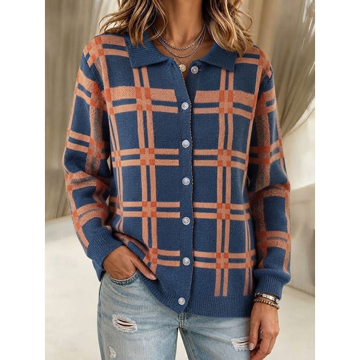Lorraine | Checked Button-Front Cardigan