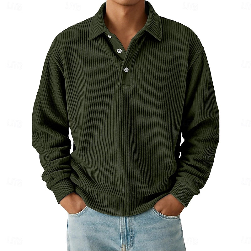 Julian | Textured Long-Sleeve Polo Shirt