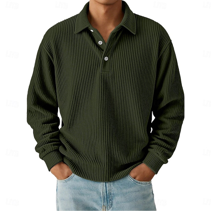 Julian | Textured Long-Sleeve Polo Shirt