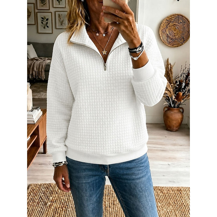 Adeline | Textured Half-Zip Sweatshirt