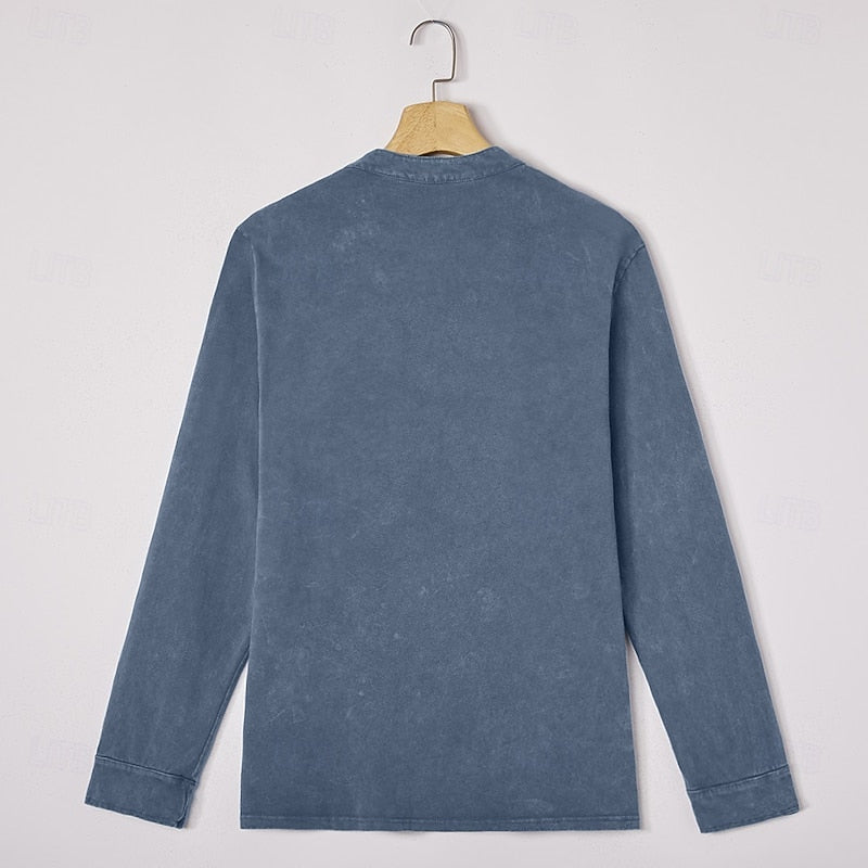 Theodore | Vintage-Wash Long Sleeve Henley Shirt