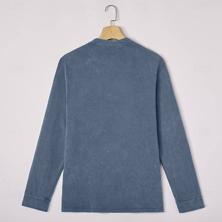 Theodore | Vintage-Wash Long Sleeve Henley Shirt