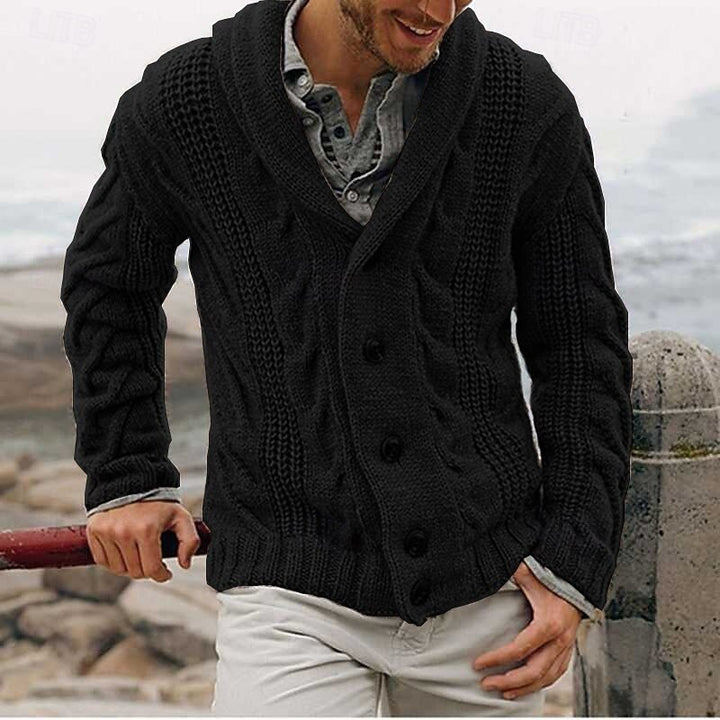 Garrick | Shawl-Collar Button-Up Cardigan