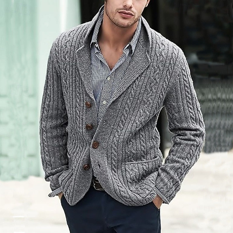 Corbin | Cable-Knit Button Cardigan