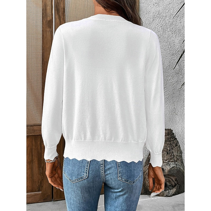Lettie | Scalloped Button-Front Cardigan
