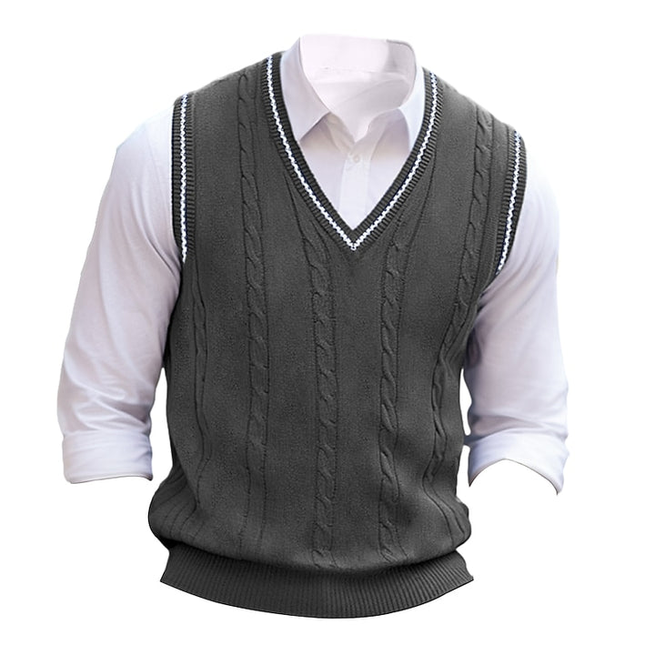 Clive | Cable-Knit V-Neck Sweater Vest