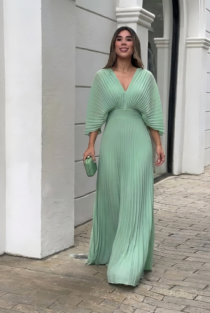 Veronica | Stylish Pleated Elegant Maxi Dress