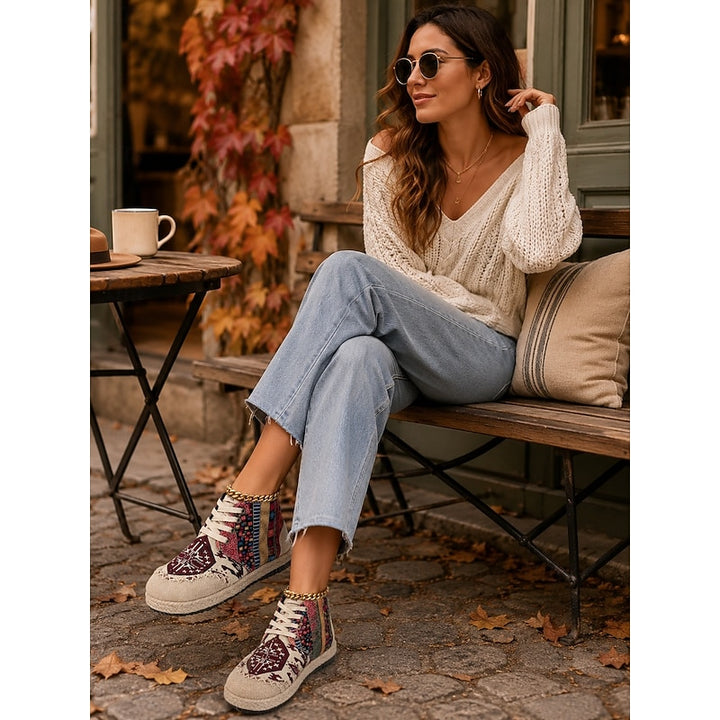 Georgia | Bohemian Patterned High-Top Sneakers