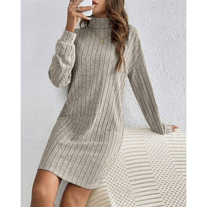 Imogen | Ribbed High-Neck Sweater Dress