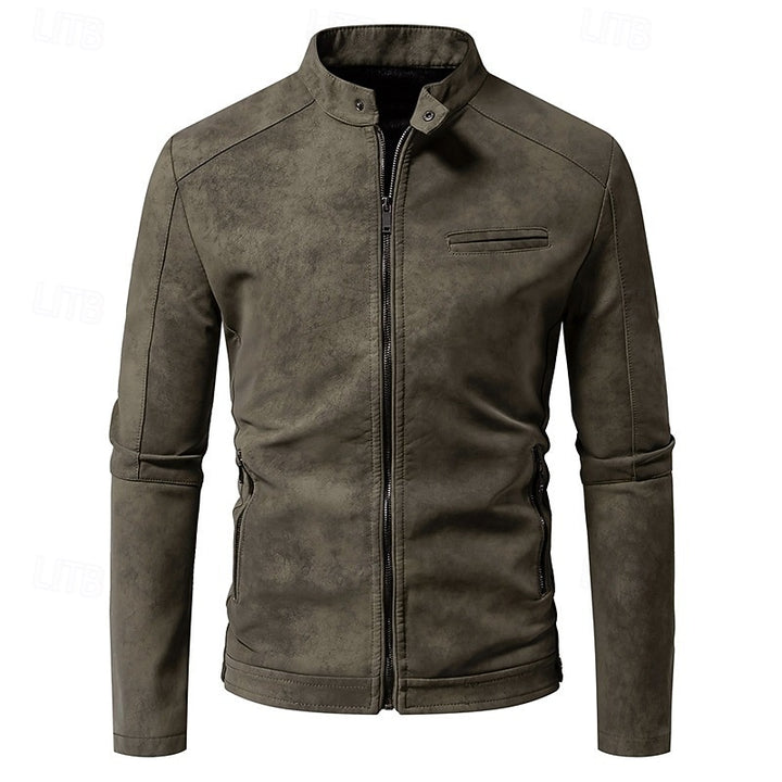 Malcolm | Classic Stand-Collar Biker Jacket