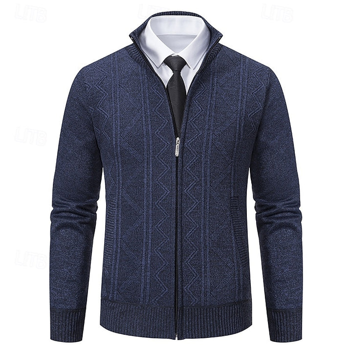 Fletcher | Textured Stand-Collar Cardigan