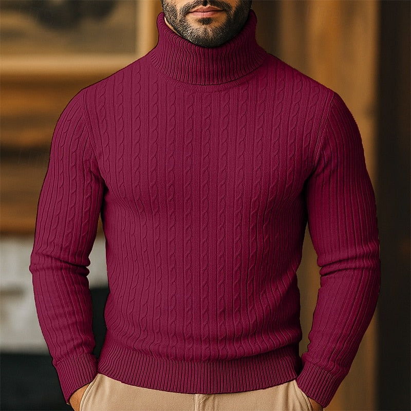 Hollis | Cable-Knit Roll Neck Jumper