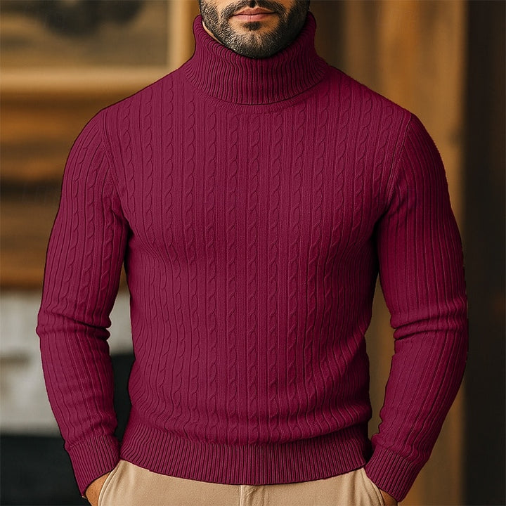 Hollis | Cable-Knit Roll Neck Jumper