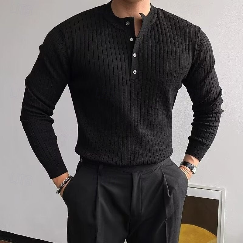 Declan | Ribbed Henley Jumper