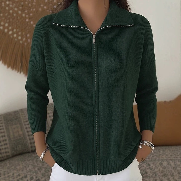 Lorena | Refined Zip-Front Cardigan
