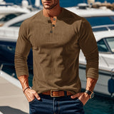 Foster | Ribbed Long-Sleeve Henley Shirt