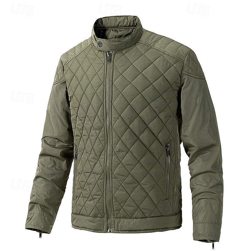 Carter | Diamond-Quilted Stand-Collar Jacket