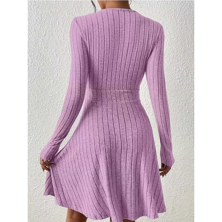Aurelia | Ribbed Wrap-Front A-Line Dress