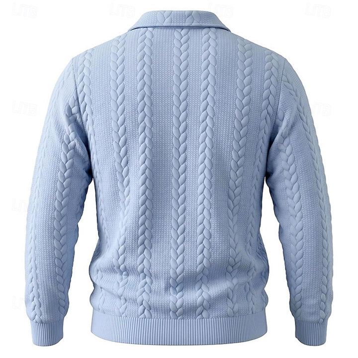 Gordon | Textured Quarter-Zip Polo Jumper